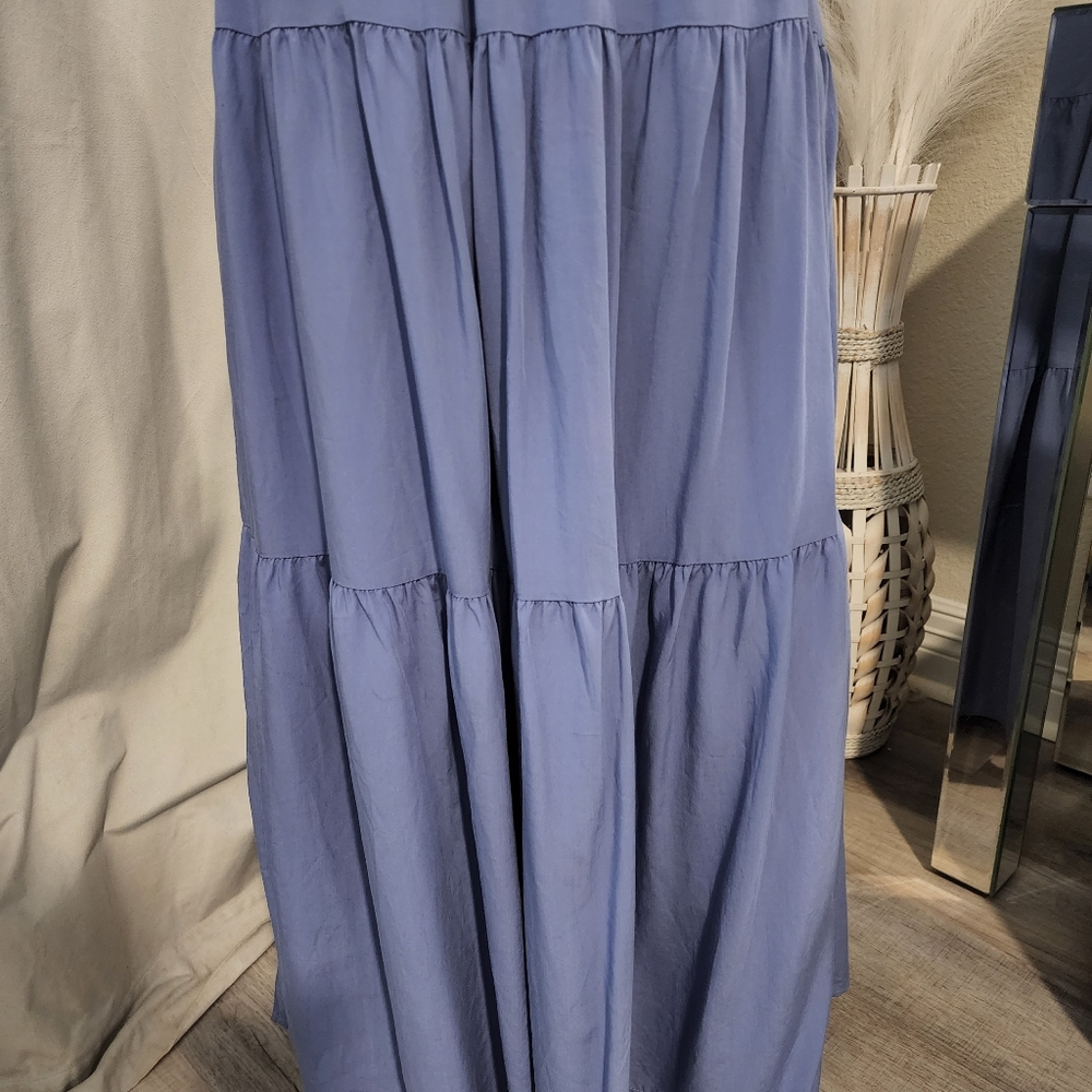 MIHOLL Dusty Blue Cutout Halter Maxi Dress - Picture 10 of 16